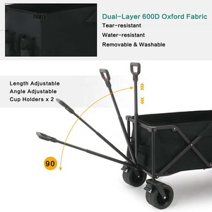 Chariot pliable avec auvent et fonction de freinage, capacité 130L, <span class=keywords><strong>en</strong></span> tissu Oxford 600D, chariot d'extérieur – <span class=keywords><strong>Vente</strong></span> chaude directe usine - Product Image 4