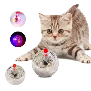 China Wholesale Funny Smart Automatic Rotating Electronic Plastic Interactive Pet Cat Ball Toy With Led Light
