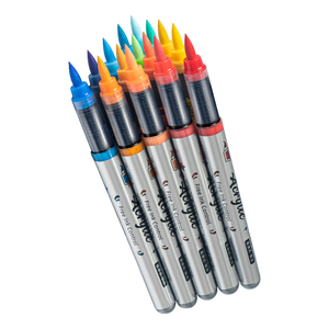 ปากกามาร์กเกอร์สีอะคริลิคหัวแปรงแบบน้ำพร้อมการควบคุมหมึกอัตโนมัติปลายยืดหยุ่นกันน้ำสำหรับอุปกรณ์ศิลปะ - Product Image 4
