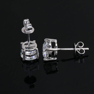 IGI sertifikası CVD HPHT 0.3ct 0.5ct 1ct D VVS2 Lab oluşturulan elmas 18K altın küpe Lab yetiştirilen elmas top küpeler - Product Image 4