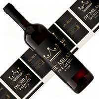 Etiquetas de Vino Personalizadas en Dorado Mate, Resistentes y Autoadhesivas para Botellas de Cerveza y Whisky
