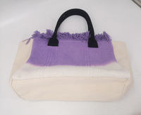 Toile lourde frange premium sac fourre-tout cravate teinture coton biologique fermeture à glissière réutilisable plage gym en plein air femmes sac fourre-tout