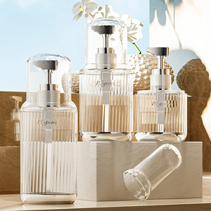 Distributeur de produits de toilette de voyage, flacon pompe portable pour shampoing et gel douche, flacon transparent pour lotion cosmétique, pratique - Product Image 1