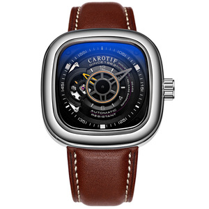 Reloj personalizado de alta gama para hombre, símbolo de lujo y deportividad, cuero genuino, resistente al agua, elegante, con diseño de calavera, automático, mecánico - Product Image 5