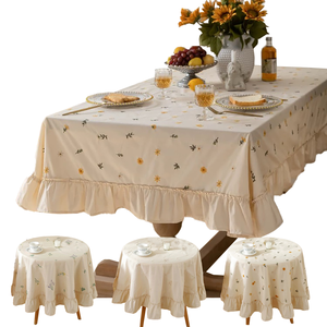 ODM OEM tablecover di <span class=keywords><strong>cotone</strong></span> fatto a mano per la festa nuziale di <span class=keywords><strong>natale</strong></span> casa <span class=keywords><strong>tovaglia</strong></span> ricamata personalizzata - Product Image 1