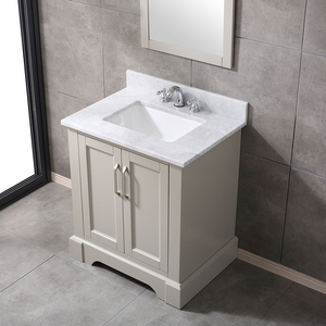 Mueble de Baño de Madera Maciza con Lavabo de Cerámica, Montaje en Suelo, Cierre Suave, Origen Vietnam, Encimera de Mármol para Hoteles - Product Image 2
