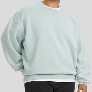 Men Solid Color Crew Neck Pullover Sweatshirt Relaxed Fit Casual Oversized Basic Sweatshirt For Autumn Winter Wear - Product Image 4