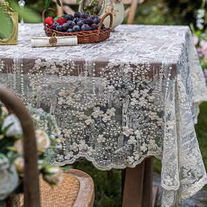 <span class=keywords><strong>Tovaglia</strong></span> Trasparente in <span class=keywords><strong>Pizzo</strong></span> Francese Bianco Ricamato per Decorazioni di Matrimoni, Feste e Banchetti all'Aperto - Product Image 4