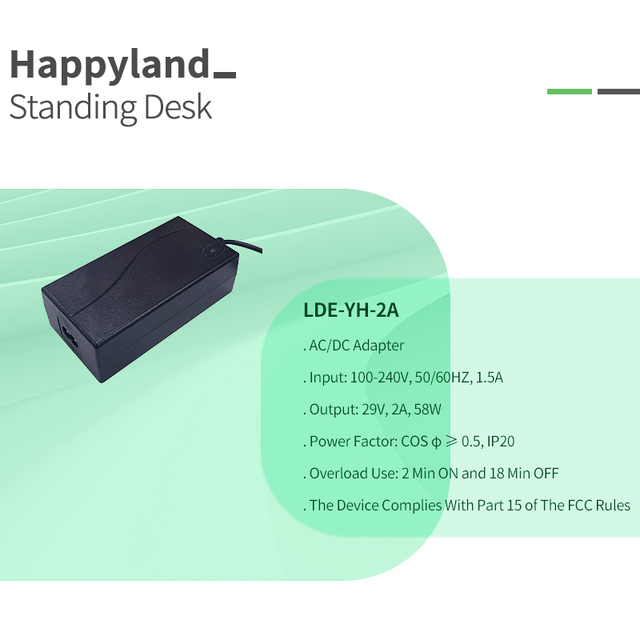2A Electric Power Adapter 29V 2A Power Supply for Electric Smart Height Adjustable Table Standing Desk Frame for Home Office