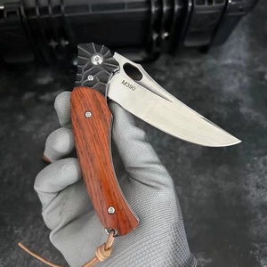 Cuchillo de Bolsillo Multifuncional Meilong M390 de Acero Inoxidable de Alta Calidad con Funda Industrial Fija, Madera de Sándalo Amarillo, DIY - Product Image 2