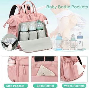 Mochila Pañalera Multifuncional de Muestra Gratuita, Bolsas de Pañales Impermeables para Niñas y Niños - Product Image 4