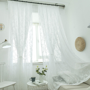 Rideaux en tricot blancs vintage de style français européen avec bordure en dentelle - Product Image 6