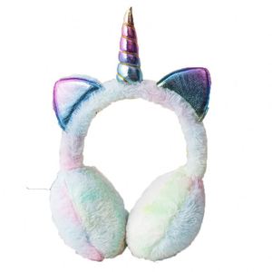 Cache-oreilles exclusifs licorne chauds et rétractables en fausse fourrure de lapin, anti-froid pour l'hiver, rembourrés en coton PP - Product Image 5