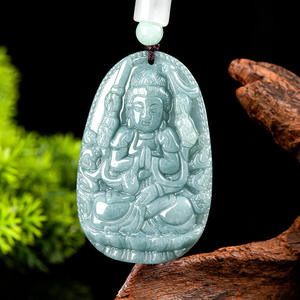 Pendentif en jadéite naturelle, signes du zodiaque, dieu gardien, accessoires de mode pour hommes et femmes, vente en gros de jade SX20 - Product Image 2