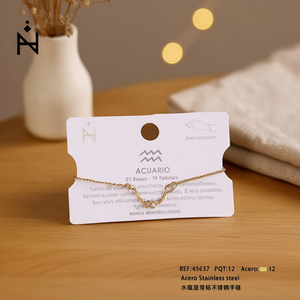 Pulsera Aquarius de Acero Inoxidable con Cadena Chapada en Oro, Joyería Clásica Unisex para Regalo - Product Image 3