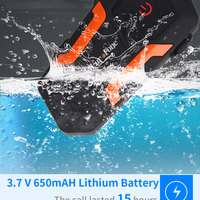 Intercom de groupe multi-utilisateurs Eurofone V3Plus |   Casque de moto en plastique étanche IP67 avec batterie 650mAh et portée de 1200m