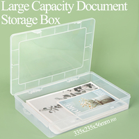 Boîte de rangement en plastique transparent YUZMEI, porte-documents, grande capacité, format A4, étui épais, classeur pour certificats, boîte à dossiers en papier