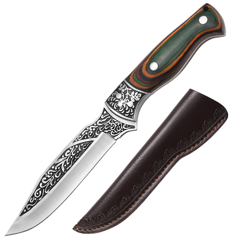 Cuchillo deshuesador de madera verde azul