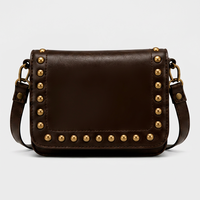 Sac bandoulière de luxe en cuir clouté style preppy vintage pour femme, sac à main de créateur, sac messager de voyage tendance