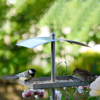 Mangeoire à oiseaux suspendue JH-Mech Plateaux d'alimentation pour oiseaux en acier inoxydable pour l'extérieur