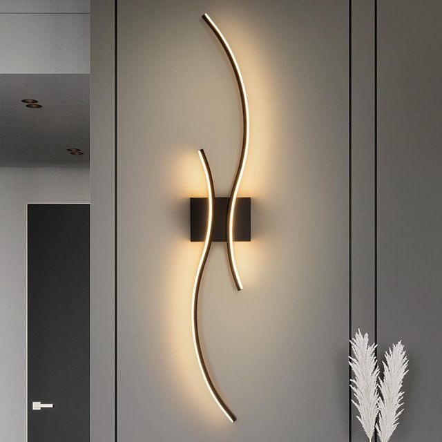 New Design Modern Wall Sconce Long Strip Led Wall Light Wave Design Indoor Wall Lamp for Living Room Bathroom Light