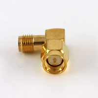 Adaptador de conector coaxial RF de ángulo recto DC-12.40GHz SMA macho a SMA hembra