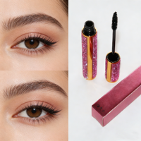 Kustom merek Logo Anda maskara keriting tebal alami grosir tahan air Mineral tahan lama Pink berlian maskara Label pribadi
