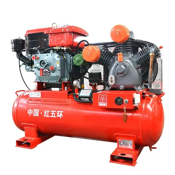 Energieeinsparung 8 Bar 7,5 kW tragbarer 3-Zylinder-Diesel-Kolben-Luftkompressor vom Hersteller aus China