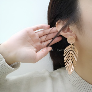 Marble Acetate Acrylic Palm <strong>Leaf</strong> Dangle Earrings Multi Color Hollow Cutout Feather <strong>Leaf</strong> Drop Earrings Bohemian Beach <strong>Jewelry</strong> - Product Image 5