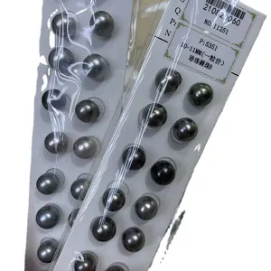 Ngọc trai Tahiti nước biển tự nhiên 10-11mm, hình tròn, hạt rời, cặp - Product Image 1