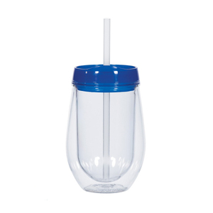 Hot Sell 300ml BPA Free PP Plastic <b>Double</b> <b>Wall</b> Insulated Wine Tumbler Transparent - Product Image 5