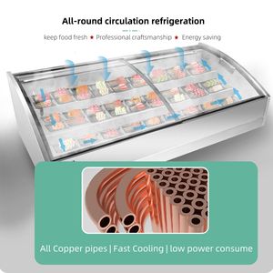 Congélateur à 8 comptoirs Réfrigérateur vitrine Congélateur commercial Réfrigérateur comptoir BBQ Présentoir à viande - Product Image 5