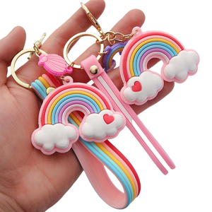Soft Rubber Cartoon Keychains Cute Rainbow Design Durable Color Gift Key Ring Unique Product New Arrival Car Pendants