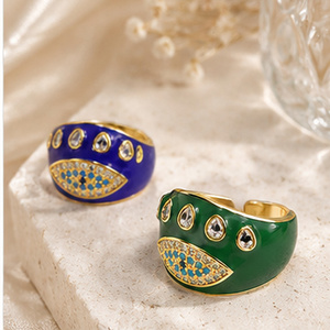 Anello Aperto Regolabile con Motivo a Occhio, Anello Dettagliato per Donne - Product Image 5