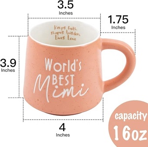 La Mejor Taza de Café de Cerámica con Diseño de Mármol Rosa Mimi del Mundo, Regalo con Frase Encantadora para Abuelas, Niños y Familia, Apta para Microondas - Product Image 2