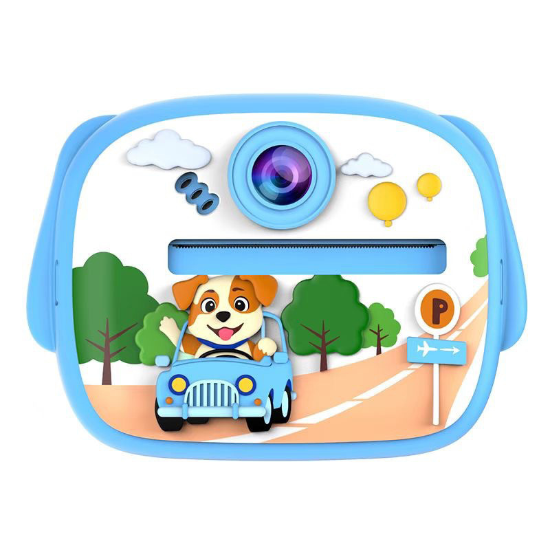Blue driving puppy