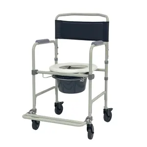 Bliss Medical Factory Venda Direta Personalizado Transferência De Liga De Alumínio Paciente Deficiente Cadeira Dobrável Com Commode