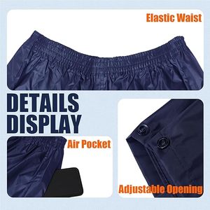 Traje Impermeable Reflectante Azul Marino de Poliéster OEM de Fábrica, Chaqueta de <span class=keywords><strong>Lluvia</strong></span> de Doble Capa de 2 Piezas para Motocicleta - Product Image 6