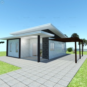 Casa Modular prefabricada de estructura de acero, casas prefabricadas a prueba de Hurricane, casa prefabricada con porche de coche - Product Image 1