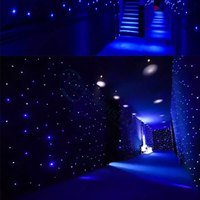 Cortina de Luces LED de Estrellas con Tela de Fondo de Cielo Estrellado y Control DMX para Decoración de Escenario, Discoteca, DJ y Bodas