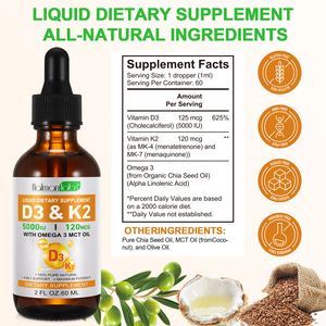 Hatmanlabs 60ml Private Label 5000iu Vitamine D3 K2 <span class=keywords><strong>de</strong></span> qualité supérieure Compléments alimentaires liquides à l'<span class=keywords><strong>huile</strong></span> oméga 3 Mct pour le soutien immunitaire - Product Image 6