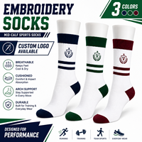 Chaussettes de sport personnalisées de qualité supérieure avec logo brodé, mi-mollet, en coton, avec coussinets, pour la course à pied et l'entraînement, OEM