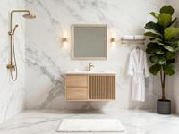 Dalle de marbre blanc Huashan-Finition satinée-pour les murs de la salle de bain et de la chambre