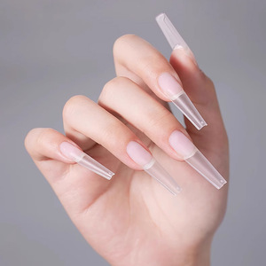 Venta al por mayor de pegamento para extensión de <span class=keywords><strong>uñas</strong></span> de <span class=keywords><strong>manicura</strong></span>, material ABS, medio palo trapezoidal largo, palo completo, <span class=keywords><strong>uñas</strong></span> finas francesas sin fregar - Product Image 1