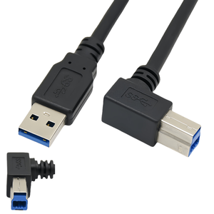 Câble USB 3.0 haute vitesse mâle <span class=keywords><strong>A</strong></span> vers mâle <span class=keywords><strong>B</strong></span> 0,3M 0,5M 1M 2M 5 Gbit/s, coudé à 90 degrés (droit, <span class=keywords><strong>gauche</strong></span>, <span class=keywords><strong>bas</strong></span>, <span class=keywords><strong>haut</strong></span>) pour données, charge et imprimante - Product Image 5