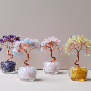 自然なUSBナイトライト彫刻クリスタルラッキーツリーフォーチュンツリー砂利ランプベッドサイド装飾愛をテーマにした室内装飾 - Product Image 3