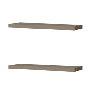 Taupe <b>Floating</b> Shelf Wall Mount Wood Display Shelves For Home Decor - Product Image 2