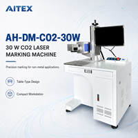 Machine de marquage laser CO2 30W, marqueur laser CO2 industriel pour le marquage de codes-barres, codes QR et numéros de série sur matériaux non métalliques AH-DM-C02-30W