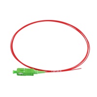 Kabel Pigtail Fiber Optik SC/APC Single Mode Simplex Merah G657A1 1M Panjang 0.9mm yang Dapat Disesuaikan