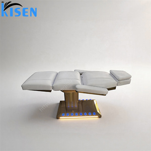 Table de soin esthétique pliable Kisen avec télécommande, fauteuil pour extensions de cils, lit de shampoing thaïlandais, support de tête et plateforme de lavage du cuir chevelu pour salon de beauté - Product Image 2